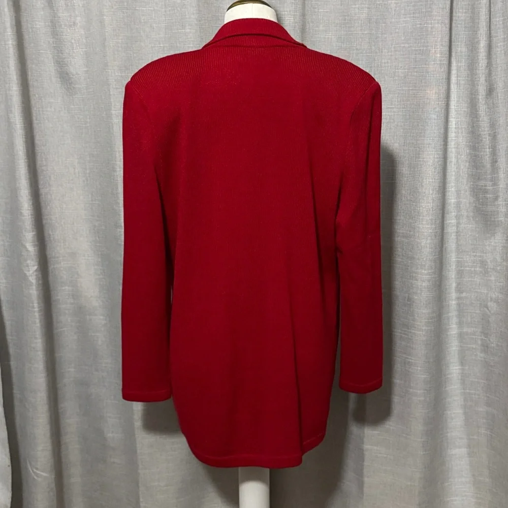 EUC Vintage J.S.S.-Oversized Sweater Blazer-Single Button-Red-Sz M-Wool/Rayon - Picture 8 of 15